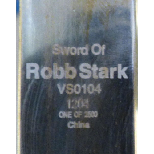 349 - Game of Thrones interest, the sword of Robb Stark  Limited Edition No.1204/2500  the blade... 