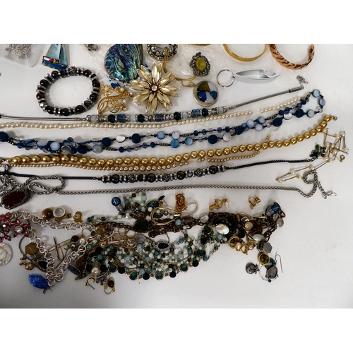 36 - Costume jewellery: to include fixed bangles; and simulated pearls