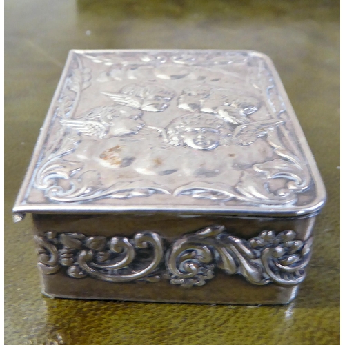 37 - Silver and silver plate items: to include a cigarette box  2