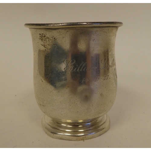 4 - Silver items: to include a Christening tankard; spoons; and a snuff box  mixed marks  (approx. total... 