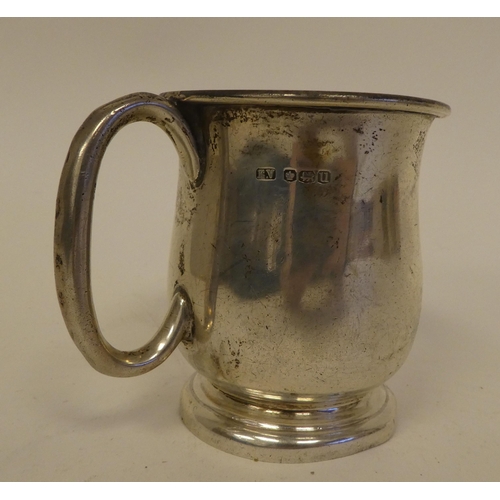 4 - Silver items: to include a Christening tankard; spoons; and a snuff box  mixed marks  (approx. total... 