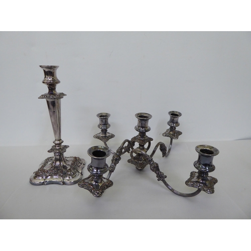 60 - A 20thC silver plated four branch candelabra  17