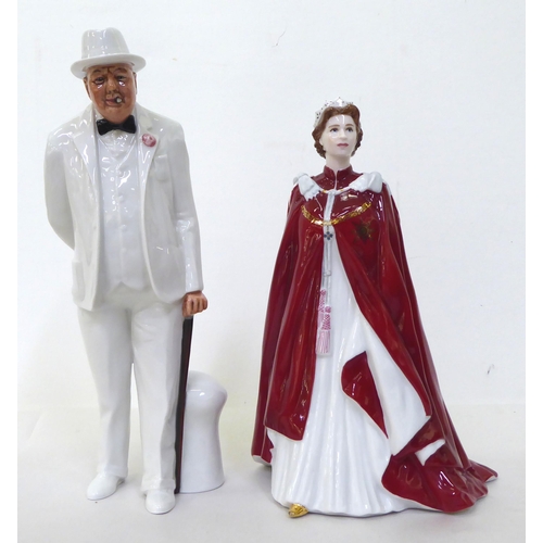 66 - A Royal Doulton china figure 'Sir Winston Churchill'  HN3057  10.5