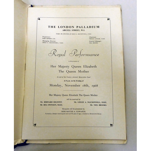 99 - Royal themed collectables: to include six Royal performance programmes at The London Palladium in th... 