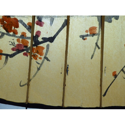 141 - Two 20thC Oriental handpainted paper parasols