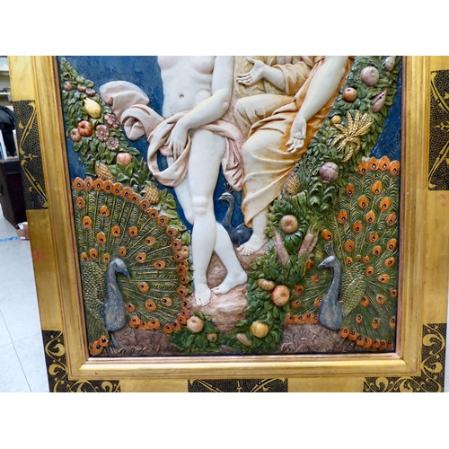 17 - In the manner of Enrique Orejudo Alonso - 'El Jardin de Venus I' an overpainted plaque after a paint... 