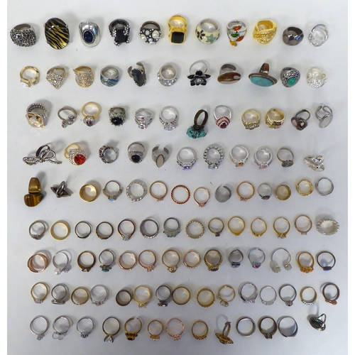 185 - Dress rings, set with variously coloured stones