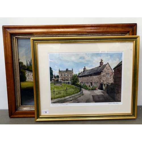 19 - After IG Mackay - 'Almshouses, Wirksworth'  coloured print  bears a pencil signature  11