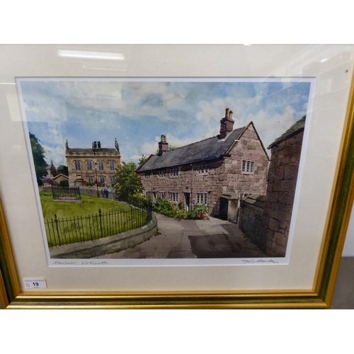 19 - After IG Mackay - 'Almshouses, Wirksworth'  coloured print  bears a pencil signature  11