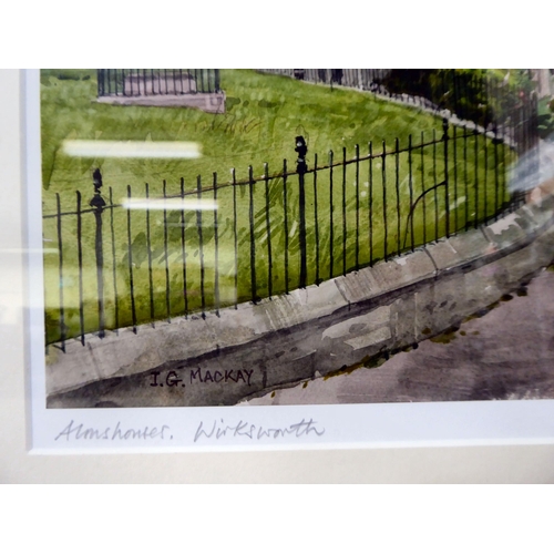 19 - After IG Mackay - 'Almshouses, Wirksworth'  coloured print  bears a pencil signature  11