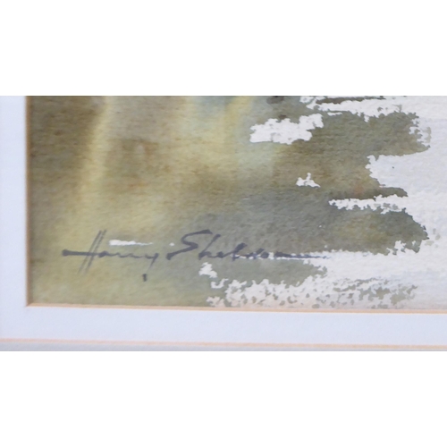 344 - Four works by Harry Sheldon: to include a study of a lock  watercolour  bears a signature&... 