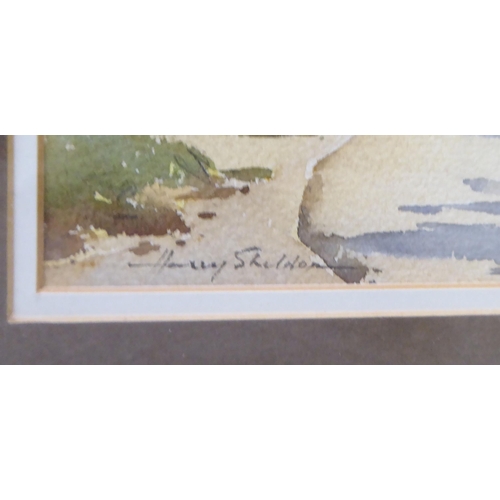 344 - Four works by Harry Sheldon: to include a study of a lock  watercolour  bears a signature&... 