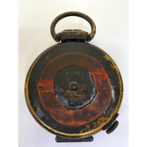 40 - A World War II Mark III compass No.818208, in a brown hide case(Please Note: this lot is subject to ... 