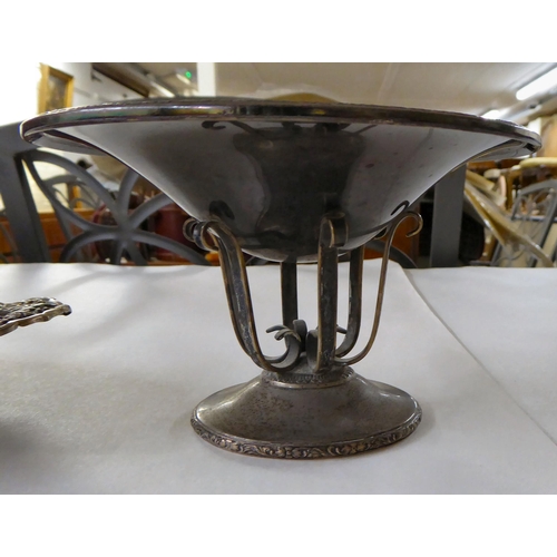 52 - A Sterling silver tazza  (approx. 6.5ozs); and a shallow dish  stamped 800  (approx. ... 