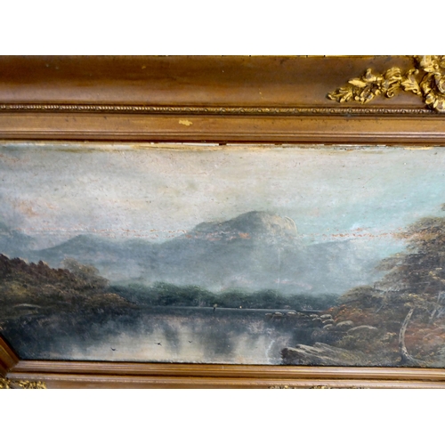 72 - W Collins - a lake in a mountainous landscape  oil on board  bears a signature  17