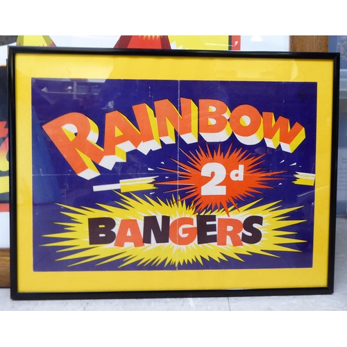 29 - Vintage firework advertising posters: to include 'Rainbow Bangers'  11