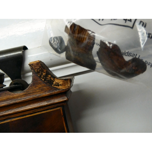 36 - An Edwardian string inlaid, mahogany cased wheel barometer  38