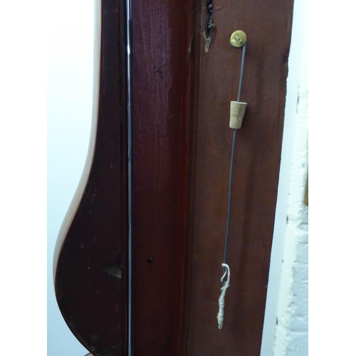 36 - An Edwardian string inlaid, mahogany cased wheel barometer  38