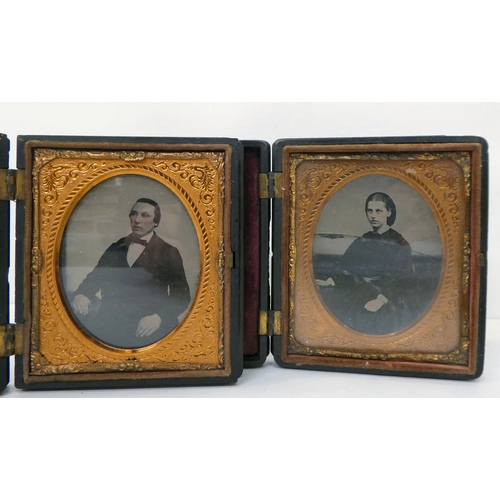 55 - A mixed lot: to include a late Victorian daguerreotype, a seated gentleman, in an ebonised frame