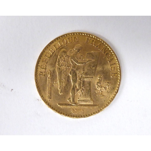 73 - An 1895 French 20 franc gold coin