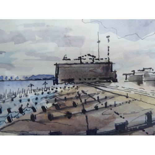 12 - Richard Seddon - 'The Martello Tower, Aldburgh'  watercolour & ink  bears a signature ... 