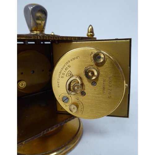 2 - A mid 20thC Imhof Weather Station, featuring a lacquered brass cased, combination, square box design... 