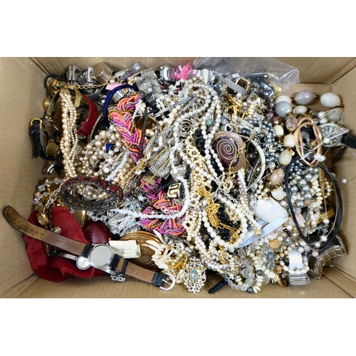 251 - Costume jewellery and watches: to include bead necklaces