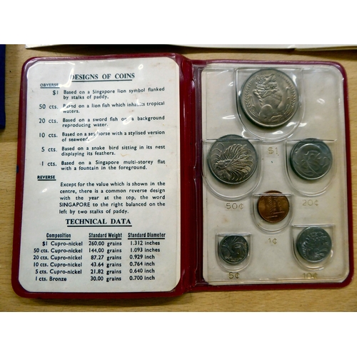 257 - Proof coins: to include a 1974 Falkland Island set  cased