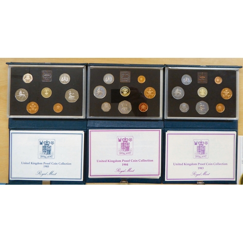 257 - Proof coins: to include a 1974 Falkland Island set  cased