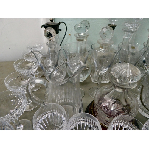 261 - Glassware: to include clear decanters; and Atlantis crystal drinking glasses