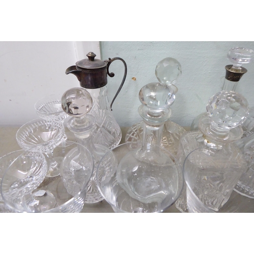 261 - Glassware: to include clear decanters; and Atlantis crystal drinking glasses