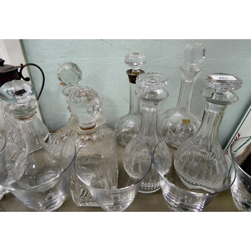 261 - Glassware: to include clear decanters; and Atlantis crystal drinking glasses