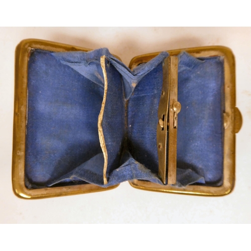 39 - Three similar late 19thC piquetworked tortoiseshell folding purses, finely inlaid with yellow metal