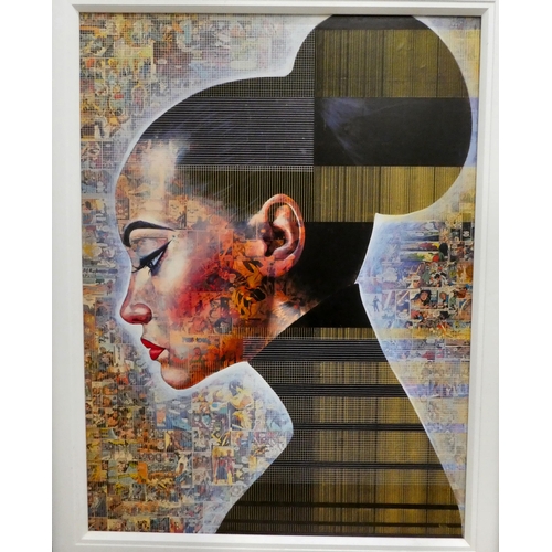 53 - Gary McNamara - 'Comic Chic'  Limited Edition 8/25 coloured print & mixed media collage  bears a... 