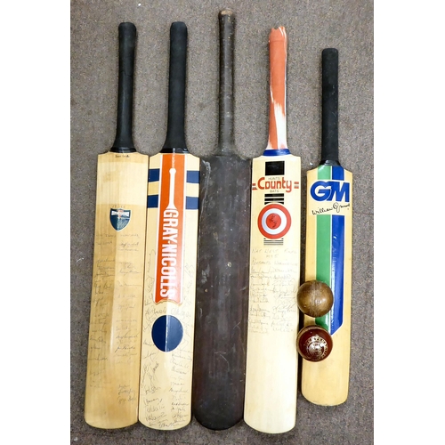 98 - Six various cricket bats, the majority signed: to include NatWest Final Test Match 1995; and West In... 