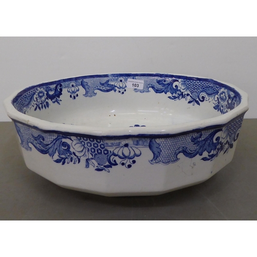 103 - A late Victorian Ironstone bowl, decorated with Chinese landscapes  16