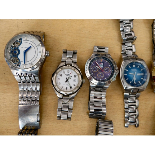 260 - Mainly stainless steel cased and strapped wristwatches&nbsp;