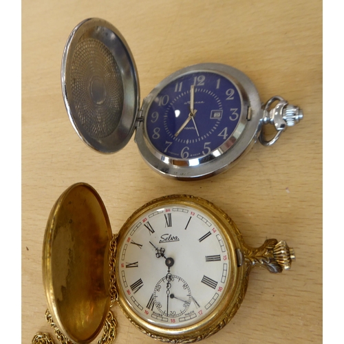 281 - Pocket and fob watches, some on chains&nbsp; variously cased and strapped