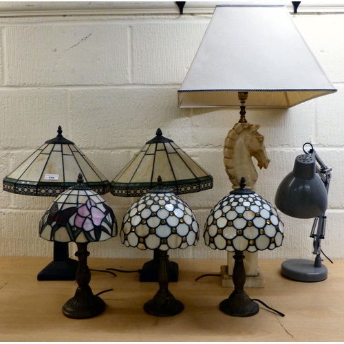 298 - Dissimilar table lamps  largest 20