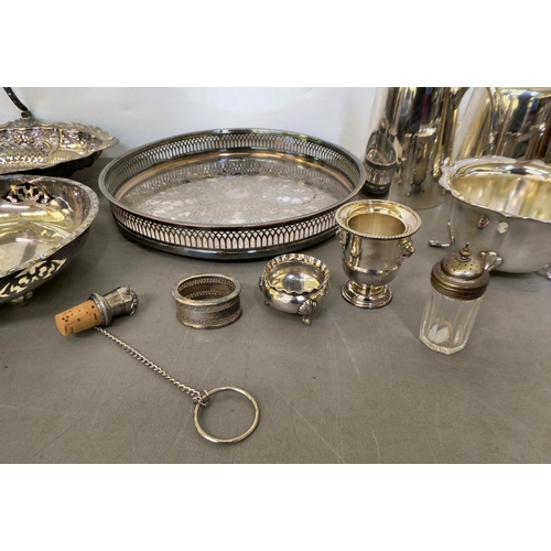 52 - Silver plated tableware: to include Hotelware style tea and coffee pots