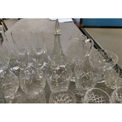 53 - Glassware: to include Waterford crystal small pedestal wines