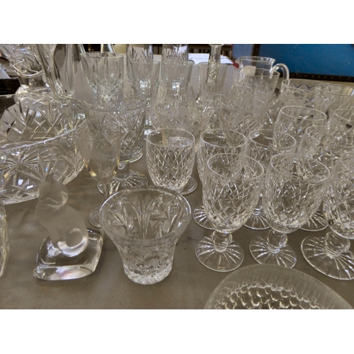 53 - Glassware: to include Waterford crystal small pedestal wines