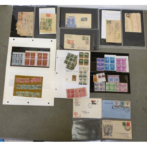 99 - Uncollated postage stamps, Indian First Day covers: to include Ghandi examples