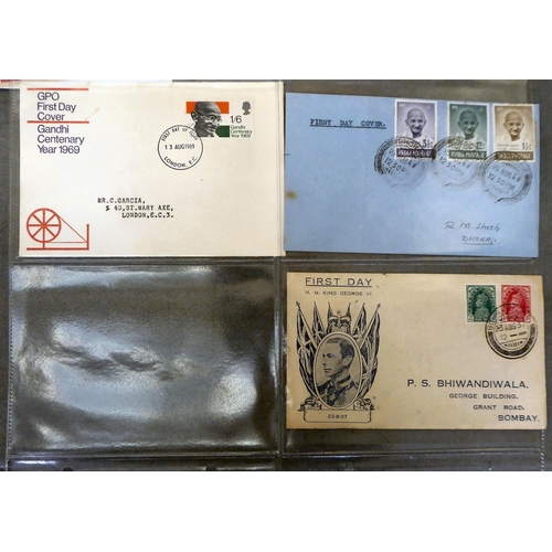 99 - Uncollated postage stamps, Indian First Day covers: to include Ghandi examples