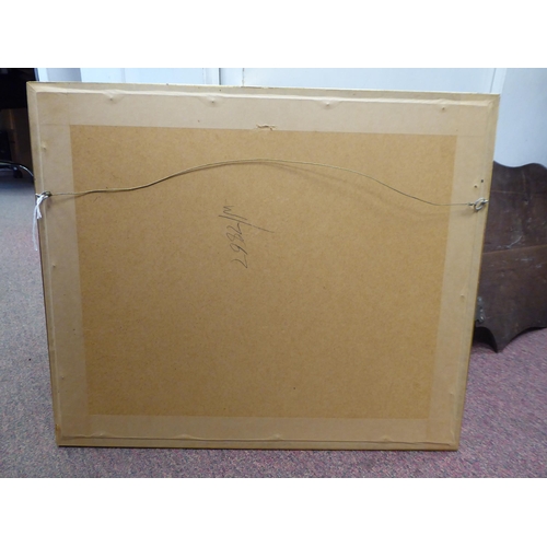 101 - Mid 19thC British School - a figure with his resting dog, fishing in a stream by a bridge&nbsp; wate... 