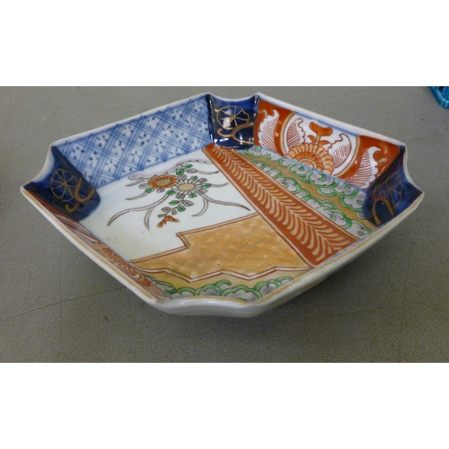 103 - Chinese and Japanese ceramics: to include a blue glazed Dog of Fo  6.5