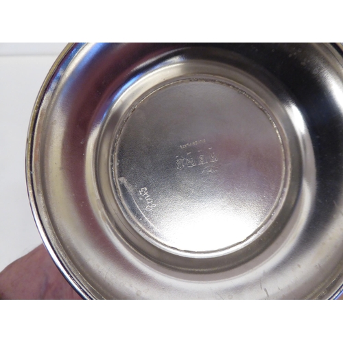 109 - Silver plated tableware: to include a cocktail jug of panelled, tapered form; and a cut crystal wine... 