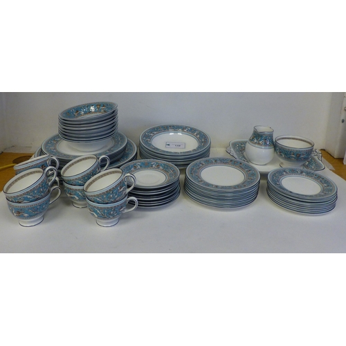 110 - Wedgwood bone china Florentine pattern tableware, comprising a total of sixty-three items, in six an... 