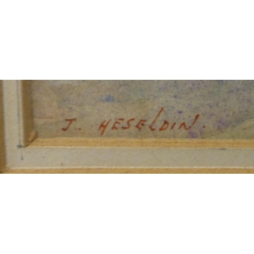 113 - Two watercolours, viz. James Heseldin - 'Back Road East, St Ives'&nbsp; bears a signature&nbsp; 9.75... 