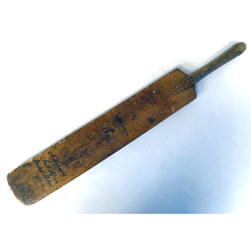 117 - A miniature South African presentation cricket bat, inscribed 'Autograph Cricket Team 1955'  25